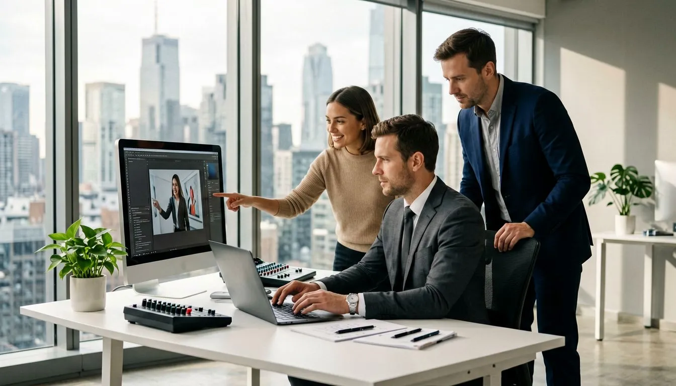 Marketing team developing an AI product video concept with Wan 2.5